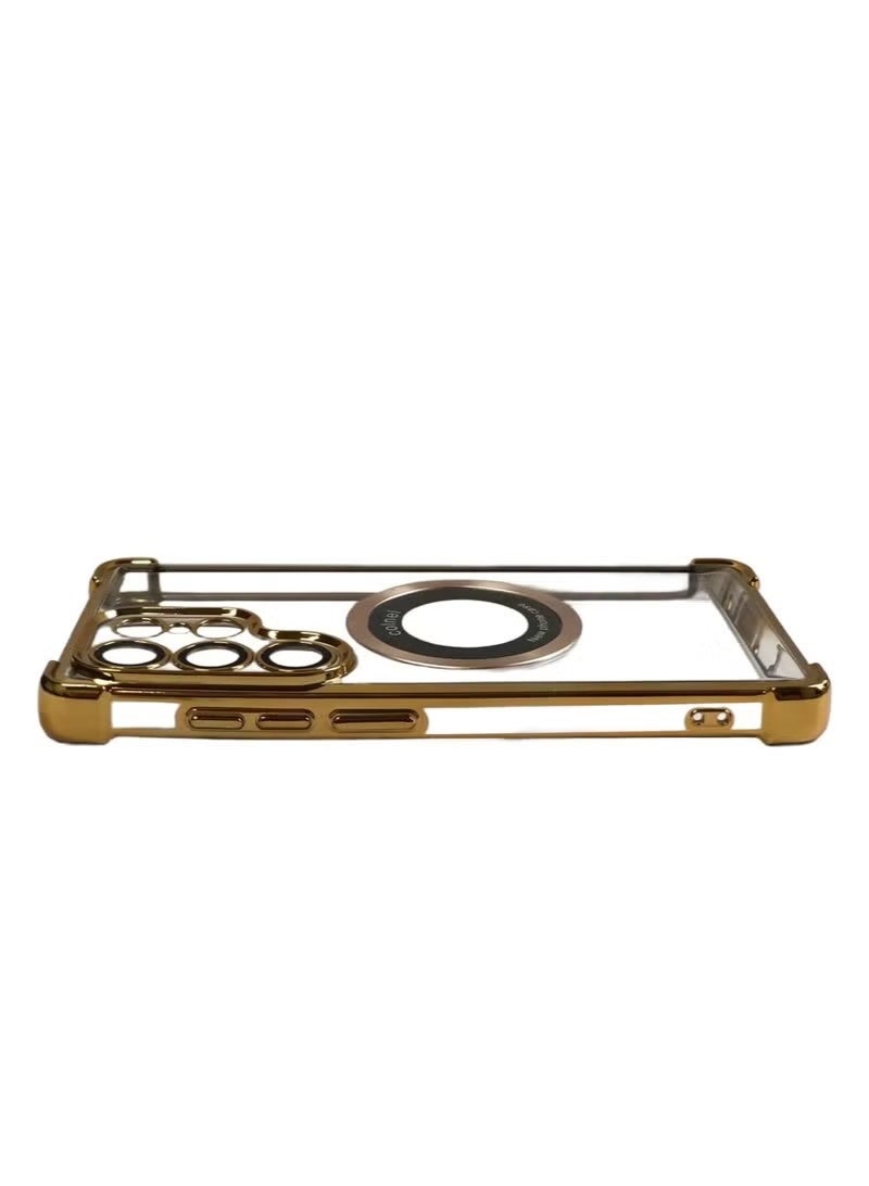 for Samsung Galaxy S25 Ultra Case MagSafe Compatible Military Airbag Shockproof - Electroplated Transparent Slim Thin Cover - Image 4